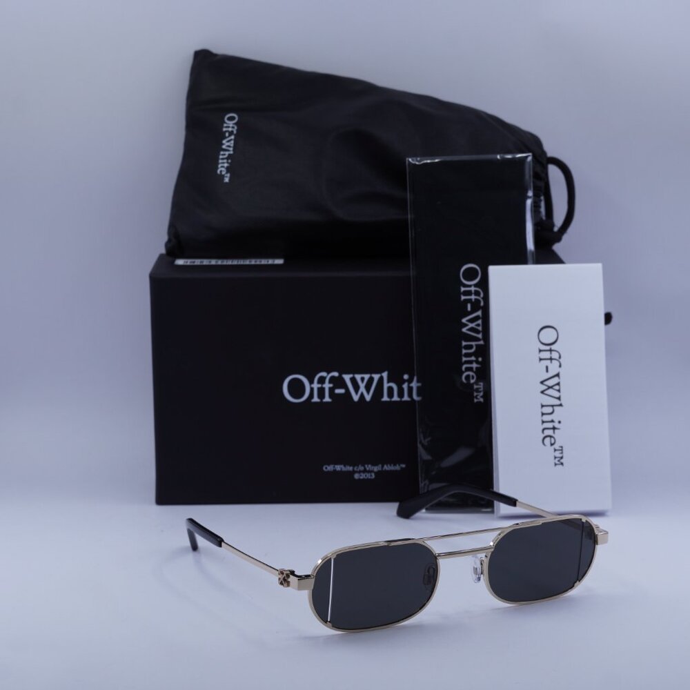 Off-White OERI14H LYNN 7606 Oval Sunglasses – Gold/Grey